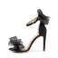 Schöne Schwarz Ball Schleife Sandalen Damen 2021 Knöchelriemen 11 cm Stilettos Peeptoes Sandaletten Hochhackige