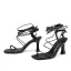 Modest / Simple Black Street Wear Womens Sandals 2021 Ankle Strap 10 cm Stiletto Heels Open / Peep Toe Sandals High Heels