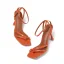Modest / Simple Orange Street Wear Womens Sandals 2021 10 cm Stiletto Heels Ankle Strap Open / Peep Toe Sandals High Heels