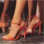 Modest / Simple Green Street Wear Womens Sandals 2021 Ankle Strap 11 cm Stiletto Heels Open / Peep Toe Sandals High Heels
