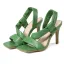 Enkla Casual Grön Sandaler Dam 2021 Ankelband 10 cm Stilettklackar Peep Toe Sandaler Högklackade