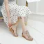 Bohemia Ethnic Beige Street Wear Womens Sandals High Heels 2021 Flower T-Strap 5 cm Wedges Open / Peep Toe Sandals