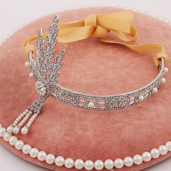 Classique Argenté Accessoire Cheveux 2017 Accessoire Cheveux Mariage Faux Diamant Perle Métal Tiare Accessorize Bijoux Mariage