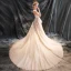 Romantic Beach Wedding Dresses 2017 A-Line / Princess Sleeveless Spaghetti Straps Appliques Lace Flower Beading Backless Champagne Ruffle Tulle Chapel Train