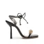Sexy Noire Cocktail Soirée Sandales Femme 2021 Noeud Bride Cheville 9 cm Talons Aiguilles Peep Toes / Bout Ouvert Sandales Talons Hauts