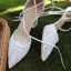 Chic / Belle Blanche Dentelle Fleur Chaussure De Mariée 2021 6 cm Talons Aiguilles À Bout Pointu Mariage Talons Hauts