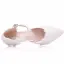 Élégant Blanche Perle En Dentelle Fleur Chaussure De Mariée 2021 Bride Cheville 5 cm Talons Aiguilles À Bout Pointu Mariage Talons Hauts