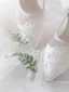 Elegant White Lace Flower Wedding Shoes 2021 Leather Bow 6 cm Stiletto Heels Pointed Toe Wedding Pumps High Heels