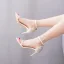 Charmant Sexy Weiß Strass Brautschuhe 2021 Knöchelriemen 8 cm Stilettos Peeptoes Hochzeit Hochhackige