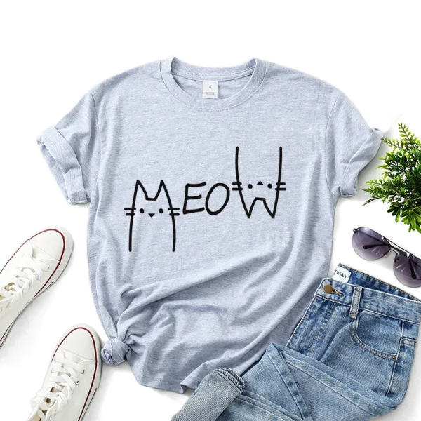 Lovely Summer White Loose Street Wear Cotton T-Shirts 2021 Scoop Neck Short Sleeve Women's Tops T-shirt
