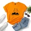 Lovely Casual Summer Loose White Cartoon Cotton Women's Tops 2021 Scoop Neck Short Sleeve T-Shirts