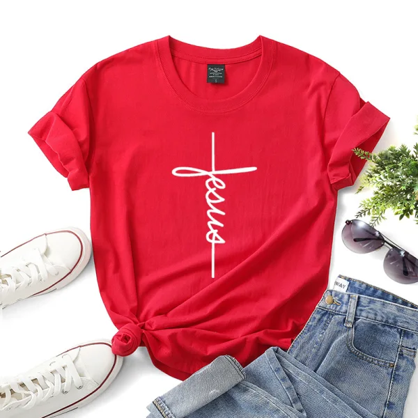 Casual Summer White Loose Cotton T-shirt 2021 Scoop Neck Short Sleeve Women's Tops