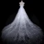 Amazing / Unique White Wedding Dresses 2018 A-Line / Princess Off-The-Shoulder Short Sleeve Backless Star Tulle Ruffle Royal Train