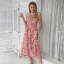 Bohemia Summer Beach Street Wear Black White Spotted 2021 A-Line / Princess Halter Sash Bow Sleeveless Tea-length Maxi Dresses Women Maxi Dresses Dresses