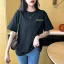 Summer Street Wear Casual Black Loose T-Shirts 2021 Cotton Scoop Neck Short Sleeve Women's Tops T-shirt