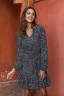 Chic / Beautiful Black Street Wear Summer Spotted Women Dresses 2021 V-Neck Long Sleeve