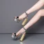 Sexy Blanche Cuir Motif Peau De Serpent Club de carnaval Sandales Femme 2021 Bride Cheville 13 cm Talons Épais Peep Toes / Bout Ouvert Sandales Talons Hauts