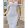 Sexy Summer White Tight  Women Party Dresses 2021 Spaghetti Straps Sleeveless Backless Cocktail Party Evening Party Dresses