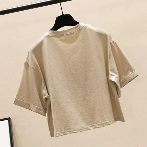 Chic / Beautiful Summer White Street Wear Casual Loose Printing T-Shirts 2021 Scoop Neck Short Sleeve Cotton Women's Tops T-shirt