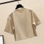 Chic / Beautiful Summer White Street Wear Casual Loose Printing T-Shirts 2021 Scoop Neck Short Sleeve Cotton Women's Tops T-shirt