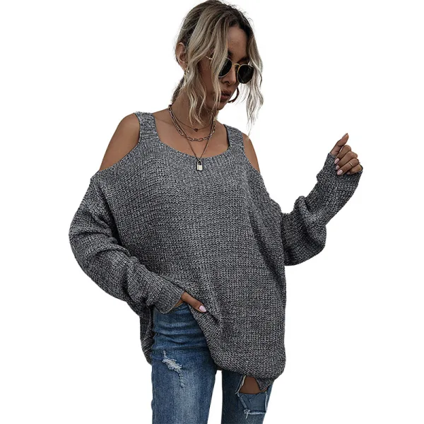 Sommer Strassenmode Khaki Stiefel Leibchen Pullover 2021 Eckiger Ausschnitt Bandeau 3/4 Ärmel Damen Oberteile