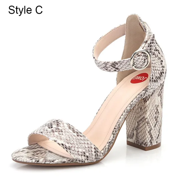 Chic / Beautiful Black Street Wear Summer Womens Sandals 2021 Ankle Strap 10 cm Thick Heels Open / Peep Toe Womens Sandals High Heels