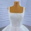 High End Charmant Ivory / Creme Perlenstickerei Strass Pailletten Brautkleider / Hochzeitskleider 2021 Ballkleid Eckiger Ausschnitt Lange Ärmel Rückenfreies Hof-Schleppe Hochzeit