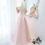 Schön Rosa Satin Ballkleider 2021 A Linie One-Shoulder Schleife Ärmellos Rückenfreies Lange Ball Festliche Kleider
