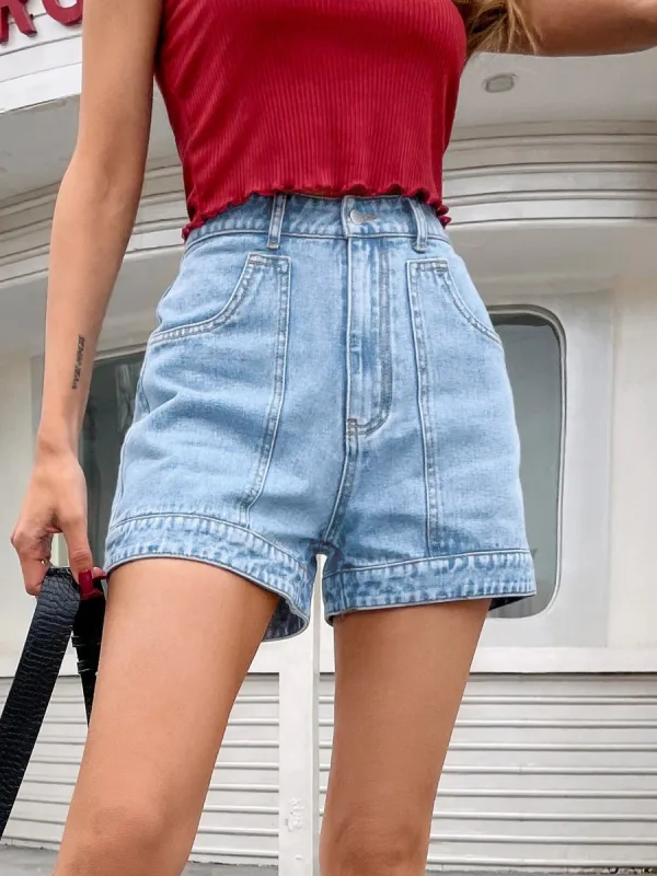 Sexy Été Vêtement de rue Denim Femme Shorts 2021