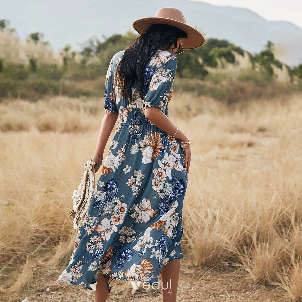 Bohemia Black Summer Resort Wear Street Wear Beach Loose