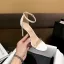 Sexy Nude Cocktail Party Evening Party Womens Sandals 2021 Ankle Strap 10 cm Stiletto Heels Open / Peep Toe Sandals High Heels