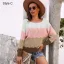 Mode Tomber Hiver Vêtement de rue Multi-Couleurs Chandails 2021 Encolure Dégagée Coton Manches Longues Ordinaire Hauts pour Femmes