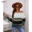 Comfortabel Vallen Winter Toevallig Multi-Kleuren Streep Truien 2021 Katoen Ronde Hals Regelmatig Lange Mouwen Dames Topjes