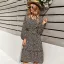 Chic / Beautiful Fall Winter Beach Resort Wear Street Wear Blushing Pink Floral Women Dresses 2021 V-Neck Long Sleeve Sash Loose Knee-Length