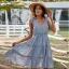 Sexy Orange Spring Summer Street Wear Ruffle Women Dresses 2021 V-Neck Sleeveless Buttons Bow Loose