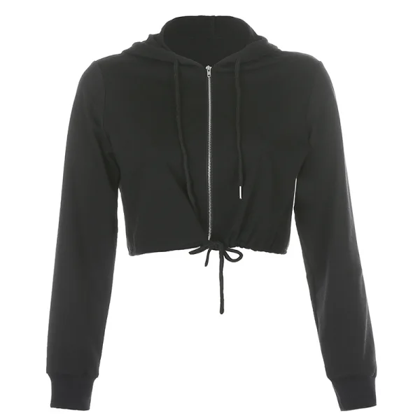Fashion Fall Winter Street Wear White Solid Color Hooded Sweatshirts 2021 V-Neck Long Sleeve Loose Women Tops