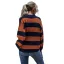 Fashion Fall Winter Street Wear Orange Lapel  Stripe Sweaters 2021 Cotton Long Sleeve Regular Women Tops