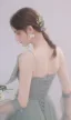 Illusion Sage Green Homecoming Prom Dresses Graduation Dresses 2021 A-Line / Princess Spaghetti Straps Sleeveless Bow Beading Appliques Backless Tea-length Formal Dresses