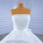 High End Weiß Fallende Rüsche Brautkleider / Hochzeitskleider 2021 Ballkleid Rüschen Bandeau Ärmellos Rückenfreies Lange Hochzeit