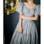 Chic / Beautiful Sky Blue Ruffle Prom Dresses 2021 A-Line / Princess V-Neck Puffy Short Sleeve Backless Floor-Length / Long Formal Dresses