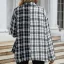 Fashion Two Tone White Black Plaid Fall Winter Street Wear Coats & Jackets 2021 Lapel  Loose Long Sleeve Women Tops