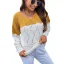 Fashion Yellow Fall Winter Street Wear Pierced Knitting Sweaters 2021 V-Neck Long Sleeve Loose Women Tops