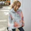 Fashion Winter Fall Street Wear Multi-Colors Tie-dye Suede Coats & Jackets 2021 Lapel  Long Sleeve Loose Women Tops