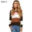 Fashion Fall Winter Casual Multi-Colors Stripe Knitting Hooded Sweatshirts 2021 Loose Long Sleeve Women Tops
