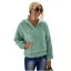 Fashion Fall Winter Ocean Blue Street Wear Plush Hooded Sweatshirts 2021 Long Sleeve Loose Women Tops