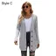 Tomber Hiver Vêtement de rue Gris Tricot Ample Manteaux & Vestes 2021 Manches Longues Femme Hauts