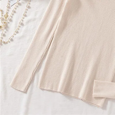 Sexy Sky Blue Fall Winter Street Wear Knitting Tight  Sweaters 2021 V-Neck Lapel  Long Sleeve Women Tops