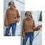 Comfortable Brown Fall Casual Winter Knitting Sweaters 2021 High Neck Long Sleeve Loose Women Tops