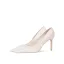 Elegant Ivory Satin Pearl Wedding Pumps High Heels 2021 8 cm Stiletto Heels Pointed Toe Wedding Shoes