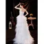 Sexy Weiß Feder Asymmetrisch Brautkleid Kurz 2021 A Linie Bandeau Strass Stoffgürtel Ärmellos Rückenfreies Brautkleider / Hochzeitskleider